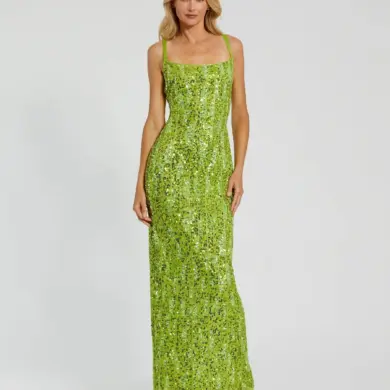Embellished Scoop Neck Gown